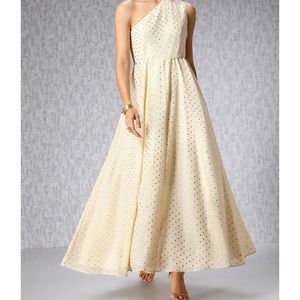 Brand new one shoulder polka foil maxi tunic/dress